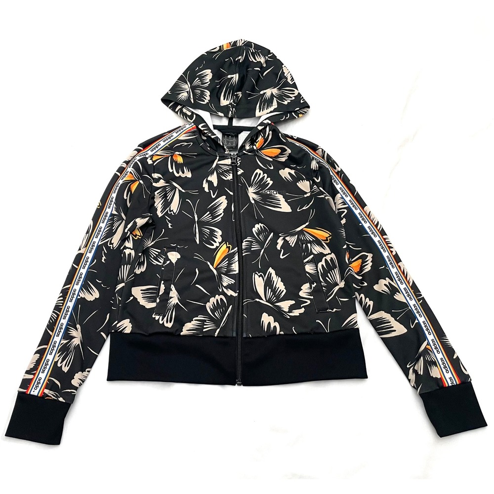 Adidas Farm Rio Full Zip Hoodie Track Jacket Womens XS Black Butterfly EI4815